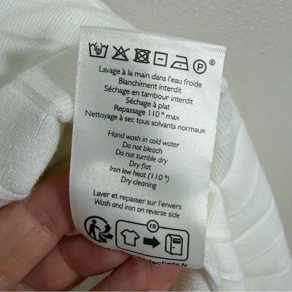 Sezane Leonine Ecru Knit Pleated Skirt Midi Small - Picture 11 of 13